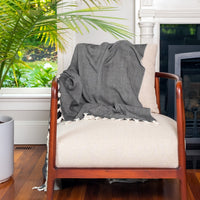 Black Tweed Heavy Cotton Throw - Darling Spring