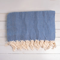 Blue Tweed Heavy Cotton Throw