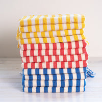 Darling Spring-Coral Stripe Turkish Towel -Folded -Red and White stripes