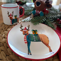 Happy Folks Christmas Ceramic Plate