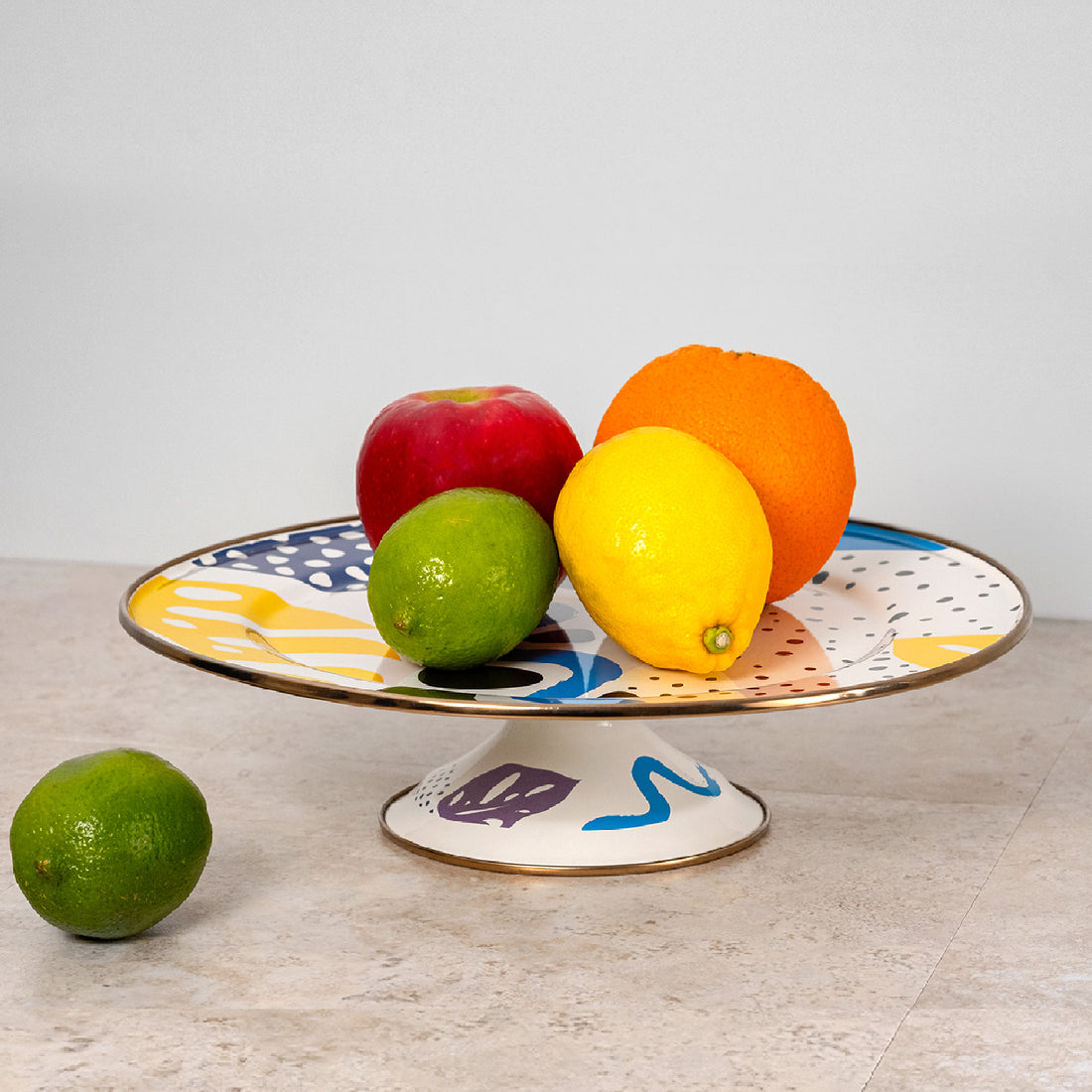 Kapka Flashback Enamel Footed Cake Stand - Darling Spring
