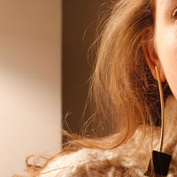 Line Asymmetric Wood Earrings