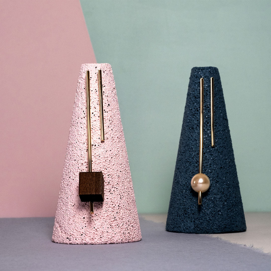 Line Asymmetric Wood Earrings - Darling Spring