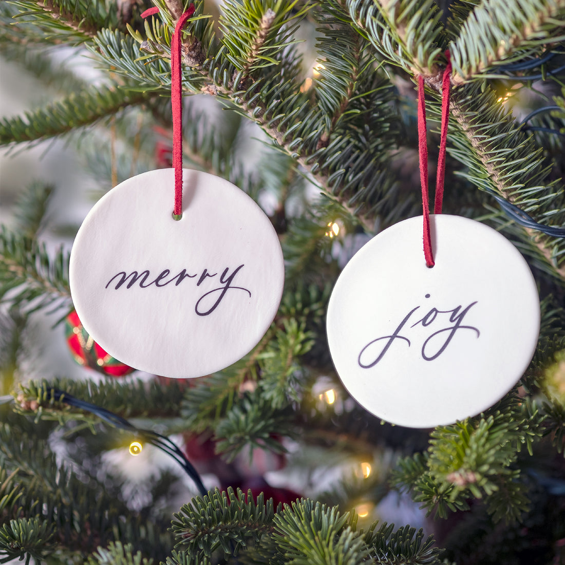 Merry & Joy Ornament Set of Two - Darling Spring