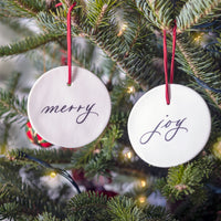 Merry & Joy Ornament Set of Two - Darling Spring