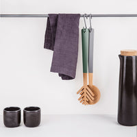 Salad Servers-Birch Wood Gray and Green Handles-Darling Spring