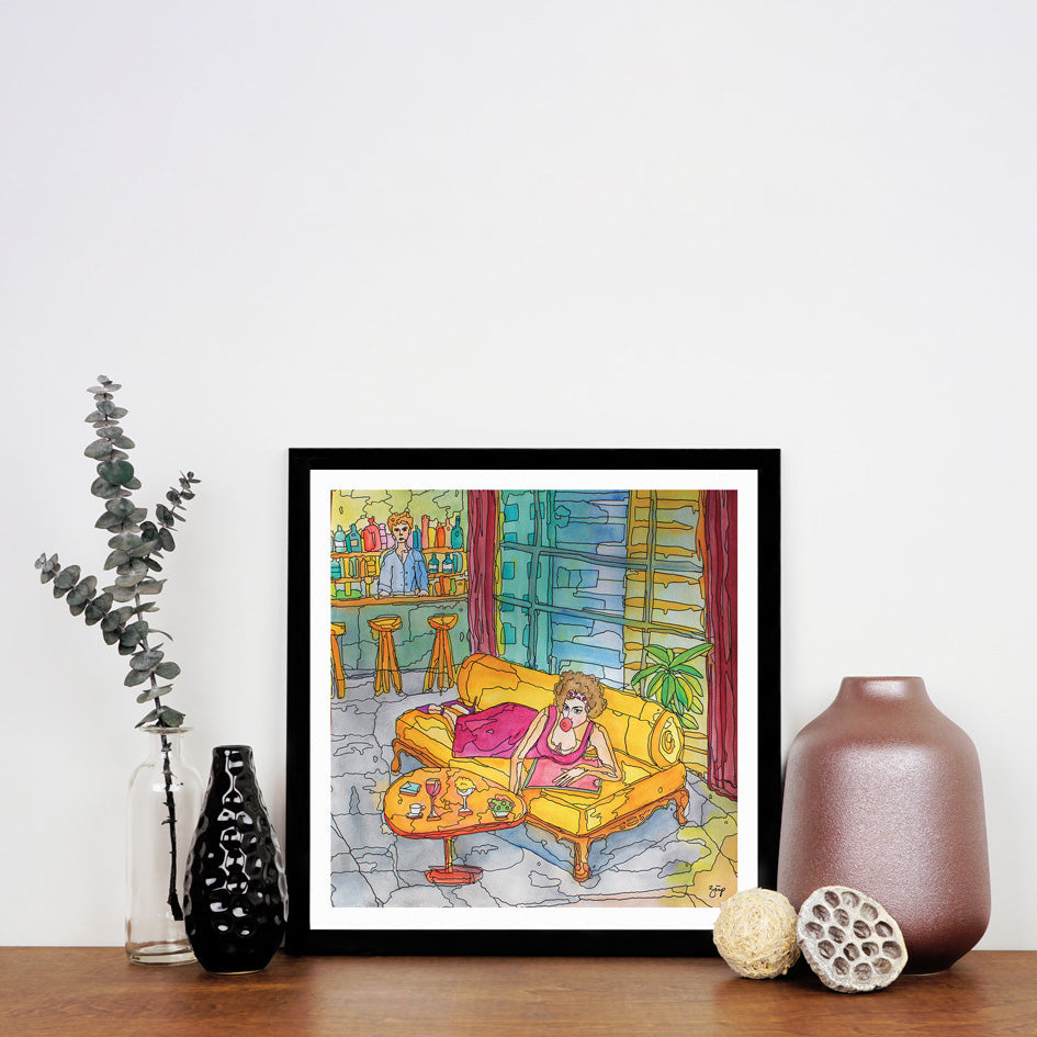 Bubblegum on the Couch Fine Art Print - Darling Spring