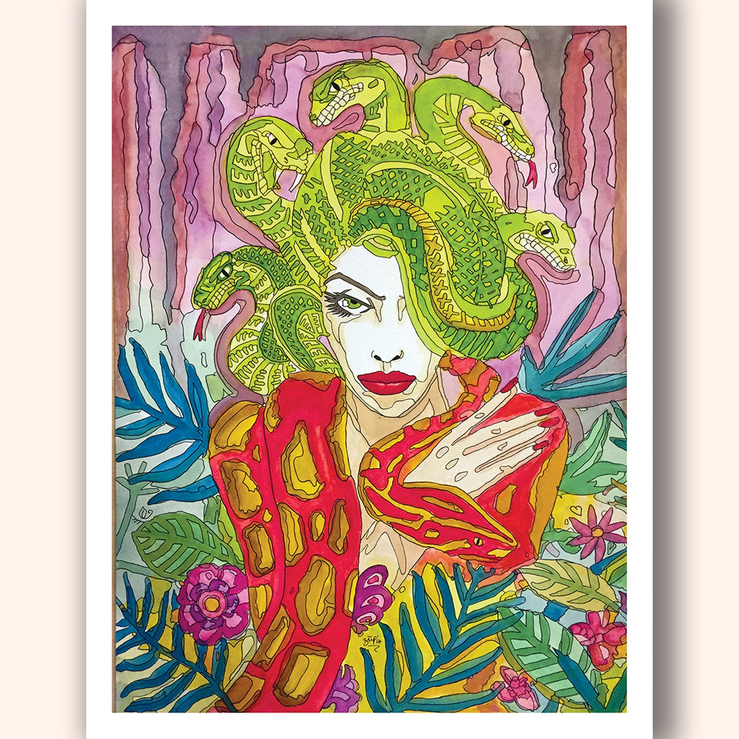 Pop art, カラフルな絵、Medusamiのart Medusa Painting by Yulia Tkach | Saatchi Art