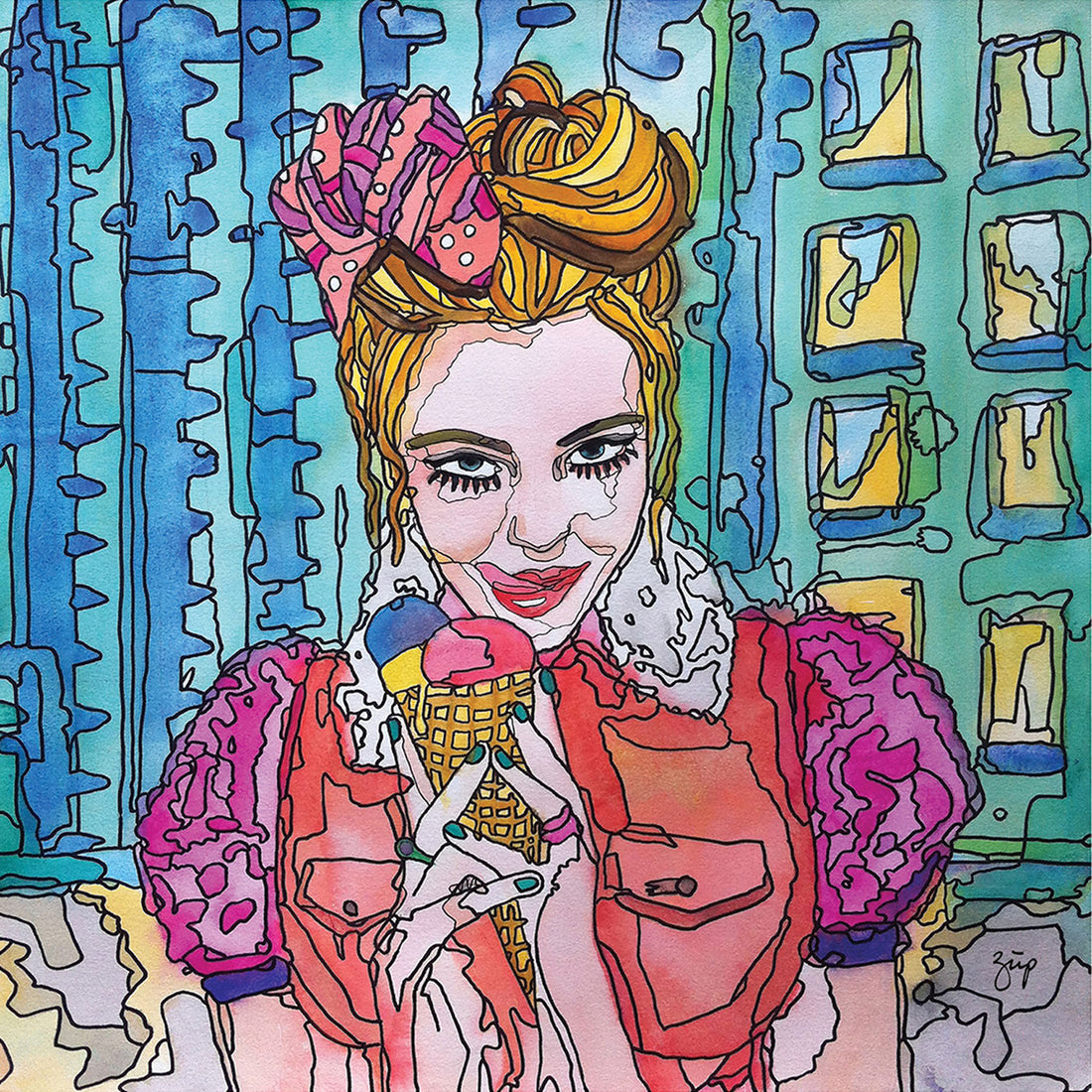 Ice Cream Girl Fine Art Print - Darling Spring