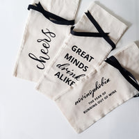 Calligraphed Cotton Wine Bags (Case of 6)