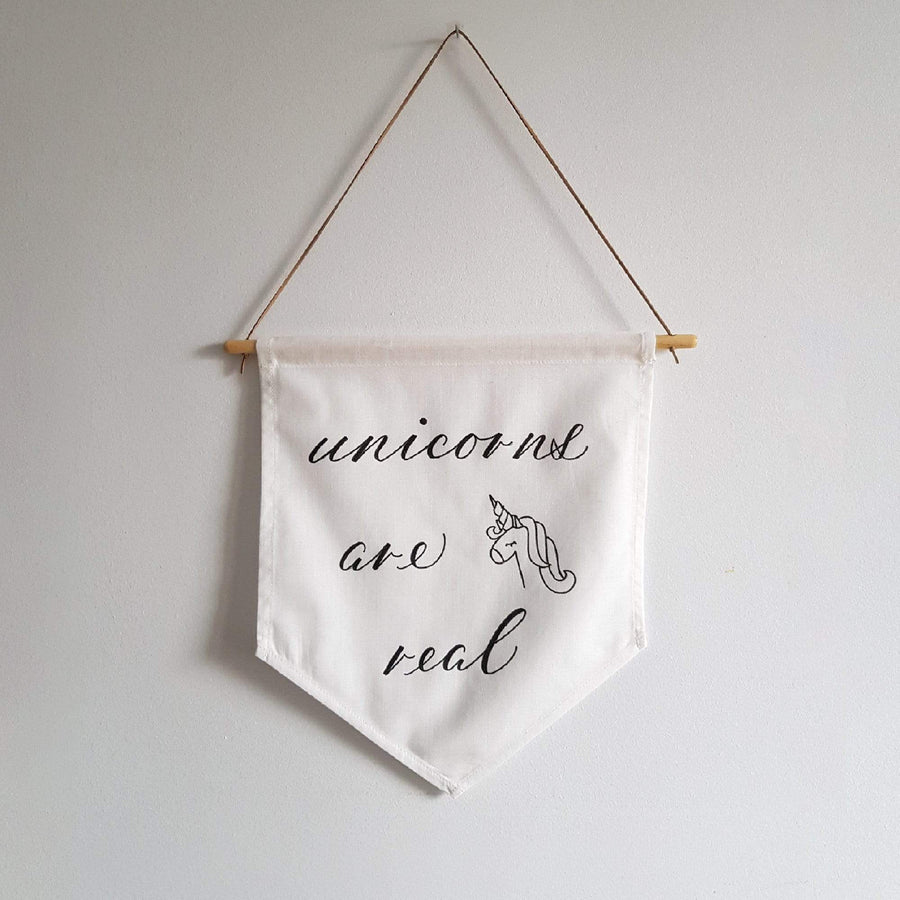 Unicorns are real Linen Banner - Darling Spring