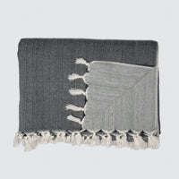Black Tweed Heavy Cotton Throw - Darling Spring