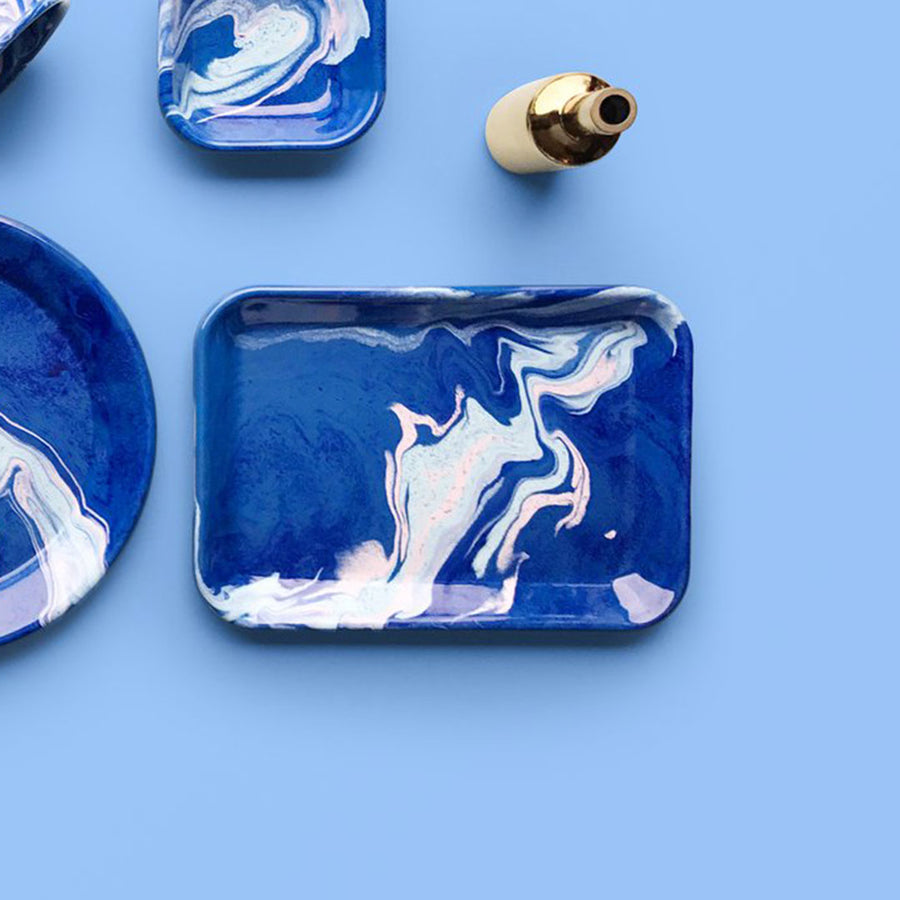 Multi Swirl Enamel Tray