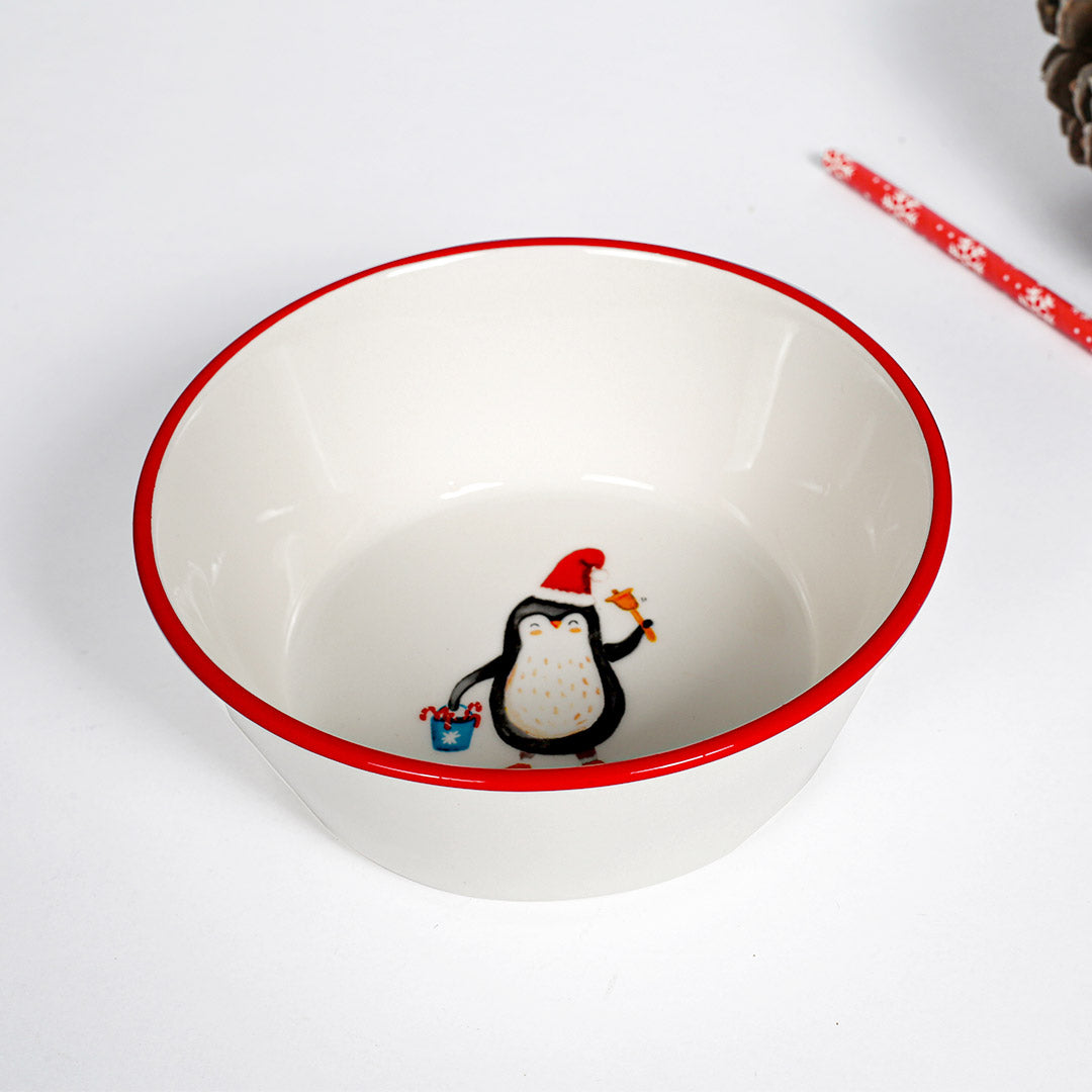 Happy Folks Christmas Ceramic Bowl