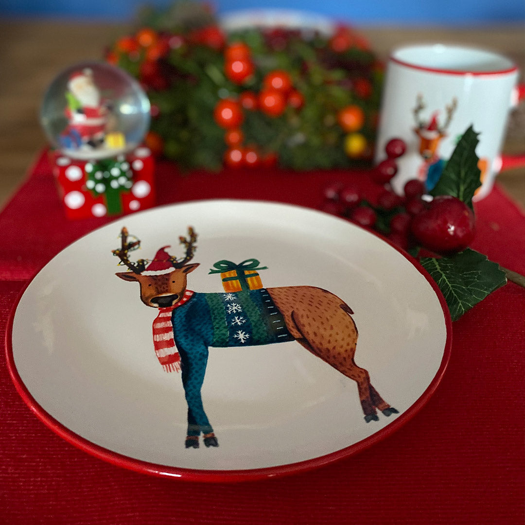 Happy Folks Christmas Ceramic Plate