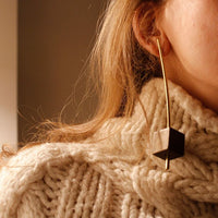 Line Asymmetric Wood Earrings