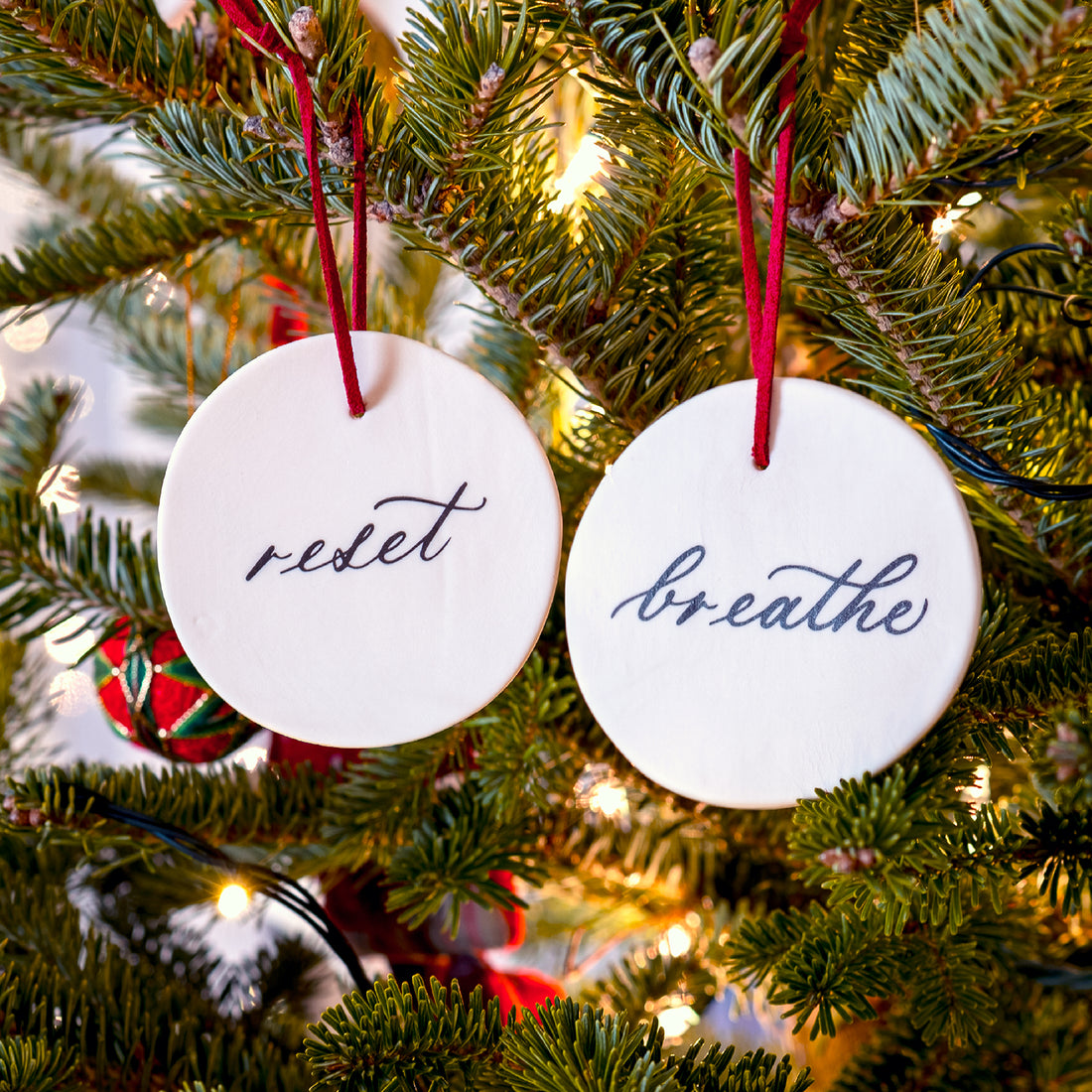 Reset & Breathe Ornament Set of Two - Darling Spring