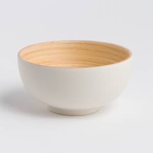 Small White Bamboo Bowl